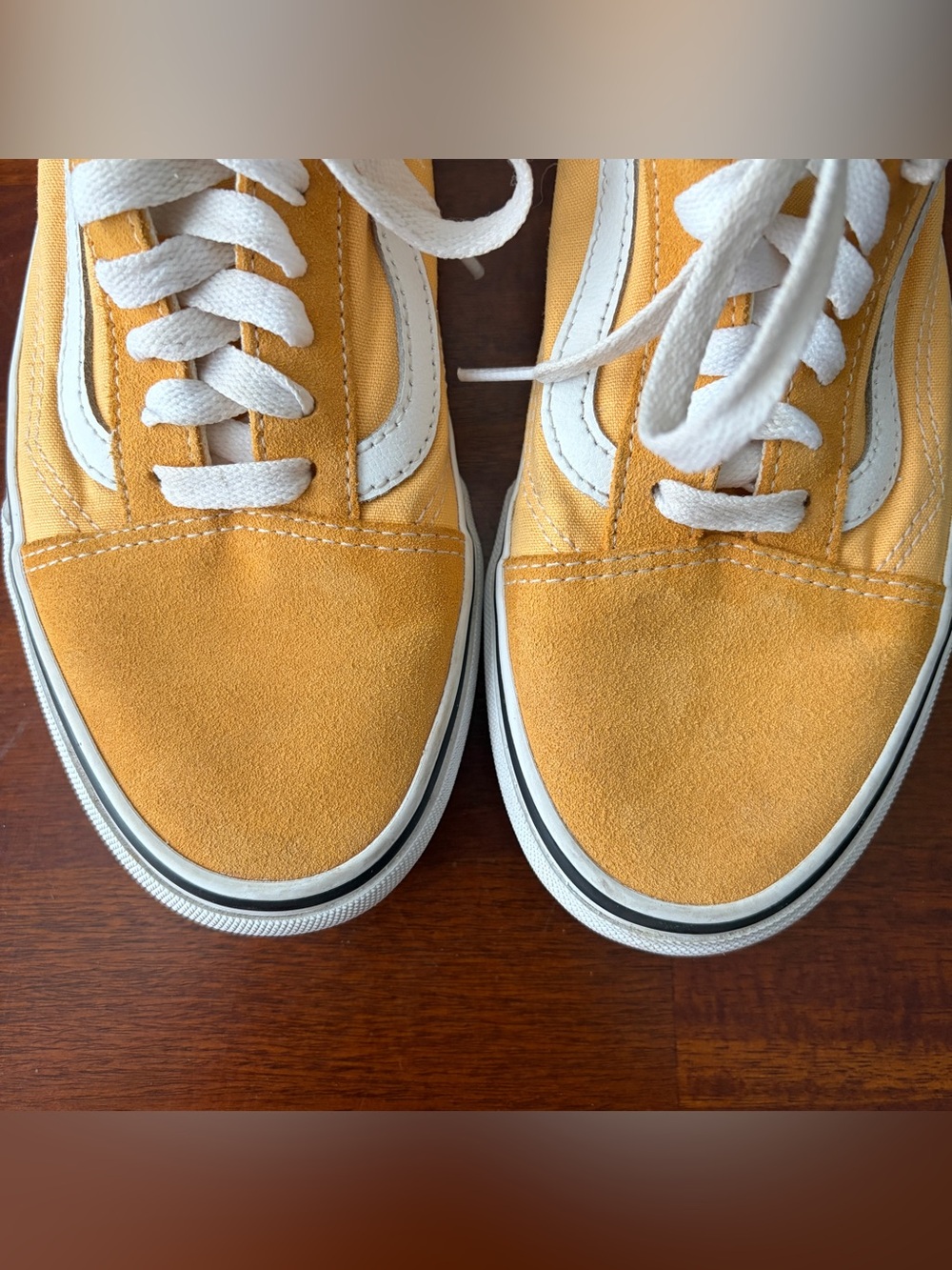 Vans Old Skool Low Top Yellow Gold Suede And Canvas Sneakers - Picture 7 of 10
